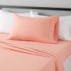 imageAmazon Basics 3 Piece Deluxe Microfiber Bed Sheets Twin Size Dark Gray SolidPeachy Coral