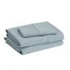 imageAmazon Basics 3 Piece Deluxe Microfiber Bed Sheets Twin Size Dark Gray SolidSpa Blue