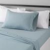 imageAmazon Basics 3 Piece Deluxe Microfiber Bed Sheets Twin Size Dark Gray SolidSpa Blue