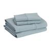 imageAmazon Basics 3 Piece Deluxe Microfiber Bed Sheets Twin Size Dark Gray SolidSpa Blue