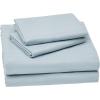 imageAmazon Basics 3 Piece Deluxe Microfiber Bed Sheets Twin Size Dark Gray SolidSpa Blue Striped