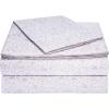 imageAmazon Basics 3 Piece Deluxe Microfiber Bed Sheets Twin Size Dark Gray SolidLavender Paisley