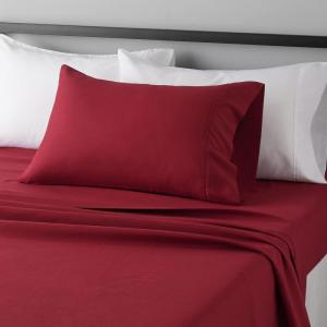 imageAmazon Basics 3 Piece Deluxe Microfiber Bed Sheets Twin Size Dark Gray SolidBurgundy