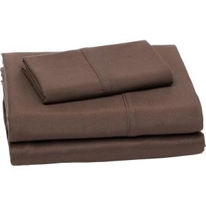 imageAmazon Basics 3 Piece Deluxe Microfiber Bed Sheets Twin Size Dark Gray SolidChocolate