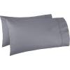 imageAmazon Basics 400 Thread Count Cotton Pillow Case Standard 30quot L x 20quot W White  Set of 2 Pillows Not IncludedDark Gray