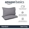 imageAmazon Basics 400 Thread Count Cotton Pillow Case Standard 30quot L x 20quot W White  Set of 2 Pillows Not IncludedDark Gray