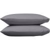 imageAmazon Basics 400 Thread Count Cotton Pillow Case Standard 30quot L x 20quot W White  Set of 2 Pillows Not IncludedDark Gray