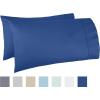 imageAmazon Basics 400 Thread Count Cotton Pillow Case Standard 30quot L x 20quot W White  Set of 2 Pillows Not IncludedNavy