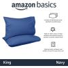 imageAmazon Basics 400 Thread Count Cotton Pillow Case Standard 30quot L x 20quot W White  Set of 2 Pillows Not IncludedNavy