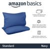 imageAmazon Basics 400 Thread Count Cotton Pillow Case Standard 30quot L x 20quot W White  Set of 2 Pillows Not IncludedNavy