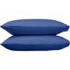 imageAmazon Basics 400 Thread Count Cotton Pillow Case Standard 30quot L x 20quot W White  Set of 2 Pillows Not IncludedNavy