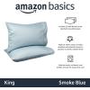 imageAmazon Basics 400 Thread Count Cotton Pillow Case Standard 30quot L x 20quot W White  Set of 2 Pillows Not IncludedSmoke Blue