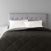 imageAmazon Basics Comforter Blanket TwinTwin XL Reversible Lightweight Microfiber All Season Blanket NavySky BlueBlack  Grey