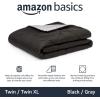 imageAmazon Basics Comforter Blanket TwinTwin XL Reversible Lightweight Microfiber All Season Blanket NavySky BlueBlack  Grey