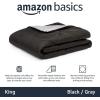 imageAmazon Basics Comforter Blanket TwinTwin XL Reversible Lightweight Microfiber All Season Blanket NavySky BlueBlack  Grey
