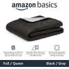 imageAmazon Basics Comforter Blanket TwinTwin XL Reversible Lightweight Microfiber All Season Blanket NavySky BlueBlack  Grey