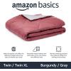 imageAmazon Basics Comforter Blanket TwinTwin XL Reversible Lightweight Microfiber All Season Blanket NavySky BlueBurgundy  Grey