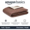 imageAmazon Basics Comforter Blanket TwinTwin XL Reversible Lightweight Microfiber All Season Blanket NavySky BlueChocolate  Khaki