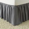 imageAmazon Basics Lightweight Ruffled Bed Skirt Classic Style Soft and Stylish 100 Microfiber With 16quot Drop Queen Bright White SolidDark Grey
