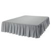 imageAmazon Basics Lightweight Ruffled Bed Skirt Classic Style Soft and Stylish 100 Microfiber With 16quot Drop Queen Bright White SolidDark Grey