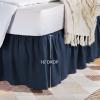 imageAmazon Basics Lightweight Ruffled Bed Skirt Classic Style Soft and Stylish 100 Microfiber With 16quot Drop Queen Bright White SolidNavy Blue