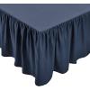 imageAmazon Basics Lightweight Ruffled Bed Skirt Classic Style Soft and Stylish 100 Microfiber With 16quot Drop Queen Bright White SolidNavy Blue