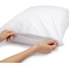 imageAmazon Basics Queen Pillowcase with Zipper 100 Cotton Hypoallergenic Pillow Protector White 31 x 21 Inches Pillows Not IncludedStandard