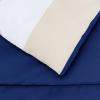 imageAmazon Basics Twin XL Comforter Set with Sheets 5Piece Blue Calvin Striped Bedding Lightweight Microfiber BedinaBagBlue Stripe