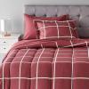 imageAmazon Basics Twin XL Comforter Set with Sheets 5Piece Blue Calvin Striped Bedding Lightweight Microfiber BedinaBagBurgundy Simple Plaid