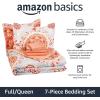 imageAmazon Basics Twin XL Comforter Set with Sheets 5Piece Blue Calvin Striped Bedding Lightweight Microfiber BedinaBagCoral Medallion