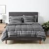 imageAmazon Basics Twin XL Comforter Set with Sheets 5Piece Blue Calvin Striped Bedding Lightweight Microfiber BedinaBagGray Calvin Stripe