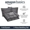 imageAmazon Basics Twin XL Comforter Set with Sheets 5Piece Blue Calvin Striped Bedding Lightweight Microfiber BedinaBagGray Calvin Stripe
