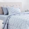 imageAmazon Basics Twin XL Comforter Set with Sheets 5Piece Blue Calvin Striped Bedding Lightweight Microfiber BedinaBagGray Leaf