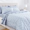 imageAmazon Basics Twin XL Comforter Set with Sheets 5Piece Blue Calvin Striped Bedding Lightweight Microfiber BedinaBagGray Leaf