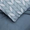 imageAmazon Basics Twin XL Comforter Set with Sheets 5Piece Blue Calvin Striped Bedding Lightweight Microfiber BedinaBagGray Leaf