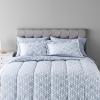 imageAmazon Basics Twin XL Comforter Set with Sheets 5Piece Blue Calvin Striped Bedding Lightweight Microfiber BedinaBagGray Leaf
