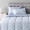 imageAmazon Basics Twin XL Comforter Set with Sheets 5Piece Blue Calvin Striped Bedding Lightweight Microfiber BedinaBagGray Leaf