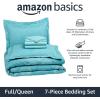 imageAmazon Basics Twin XL Comforter Set with Sheets 5Piece Blue Calvin Striped Bedding Lightweight Microfiber BedinaBagIndustrial Teal