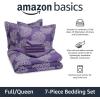 imageAmazon Basics Twin XL Comforter Set with Sheets 5Piece Blue Calvin Striped Bedding Lightweight Microfiber BedinaBagPurple Floral