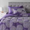 imageAmazon Basics Twin XL Comforter Set with Sheets 5Piece Blue Calvin Striped Bedding Lightweight Microfiber BedinaBagPurple Floral