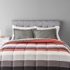 imageAmazon Basics Twin XL Comforter Set with Sheets 5Piece Blue Calvin Striped Bedding Lightweight Microfiber BedinaBagRed Simple Stripe