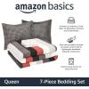 imageAmazon Basics Twin XL Comforter Set with Sheets 5Piece Blue Calvin Striped Bedding Lightweight Microfiber BedinaBagRed Simple Stripe