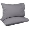 imageAmazon Basics 400 Thread Count Cotton Pillow Case Standard 30quot L x 20quot W White  Set of 2 Pillows Not IncludedDark Gray