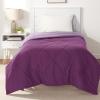 imageAmazon Basics Comforter Blanket TwinTwin XL Reversible Lightweight Microfiber All Season Blanket NavySky BluePlum  Light Purple