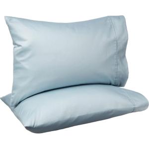 imageAmazon Basics 400 Thread Count Cotton Pillow Case Standard 30quot L x 20quot W White  Set of 2 Pillows Not IncludedSmoke Blue