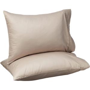 imageAmazon Basics 400 Thread Count Cotton Pillow Case Standard 30quot L x 20quot W White  Set of 2 Pillows Not IncludedStone Gray