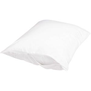 imageAmazon Basics Queen Pillowcase with Zipper 100 Cotton Hypoallergenic Pillow Protector White 31 x 21 Inches Pillows Not IncludedStandard