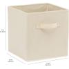 imageAmazon Basics Cube Organizer Storage Bins Handles Collapsible Fabric Pack of 6 105quotx105quotx11quot BlackBeige