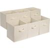 imageAmazon Basics Cube Organizer Storage Bins Handles Collapsible Fabric Pack of 6 105quotx105quotx11quot BlackBeige