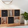 imageAmazon Basics Cube Organizer Storage Bins Handles Collapsible Fabric Pack of 6 105quotx105quotx11quot BlackBlack
